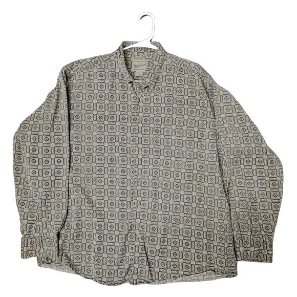 Woolrich Flannel Mens XL Fishing Print Button Down Long Sleeve Shirt - Picture 1 of 6